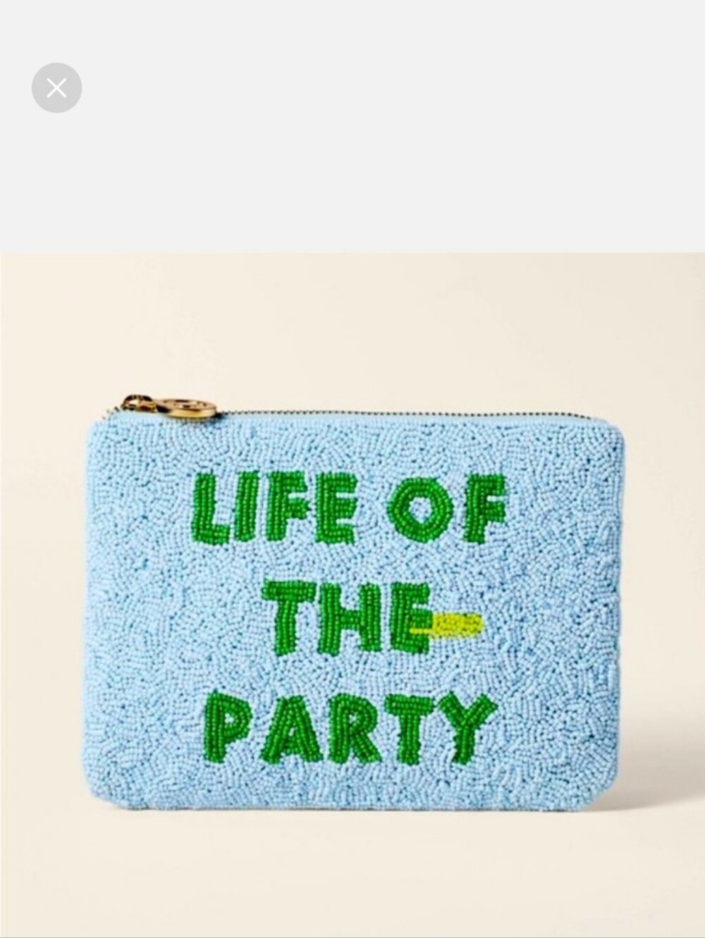 Kate Spade X Target Life of the Party Blue Beaded Zip Pouch NWT